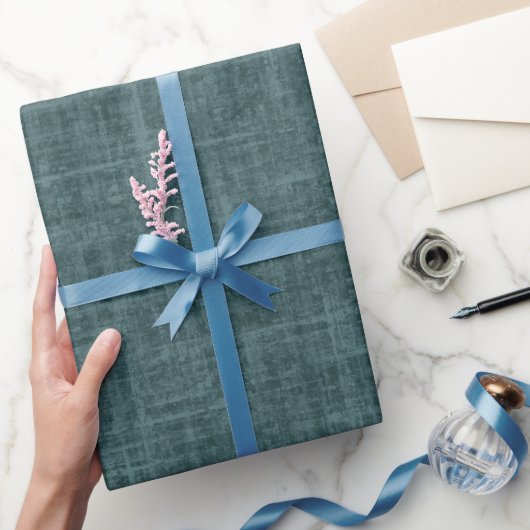 Dunkelblau Grüner Leinen Geschenkpapier (Schenken)