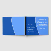 Dunkelblau, hellblau, weiß Curvy Line Gästebuch (Voll)