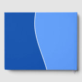Dunkelblau, hellblau, weiß Curvy Line Gästebuch (Rückseite)