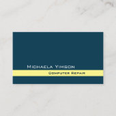 Dunkelblau hellgelb mit Beruflichem Foto Visitenkarte (Vorderseite)