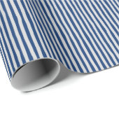 Dunkelblau & Hellgrau schräge Streifen Geschenkpapier (Rolleneckpunkt)