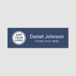 Dunkelblau hinzufügen Custom Logo Business Mitarbe Namensschild