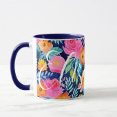 Dunkelblau Hot Pink Gelb Happy Blauer Individuelle Tasse (Links)