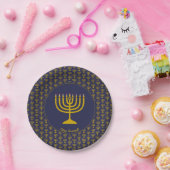 Dunkelblau individuell anpassbar | Hanukkah | MENO Pappteller (Party)