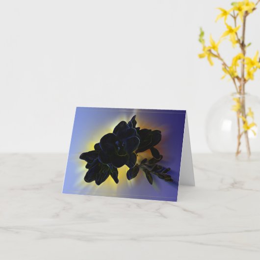 Dunkelblau Karte (Gelbe Blume)