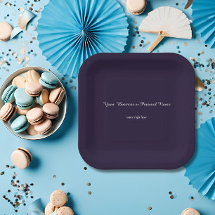 dunkelblau, kräftig, personalisiert pappteller