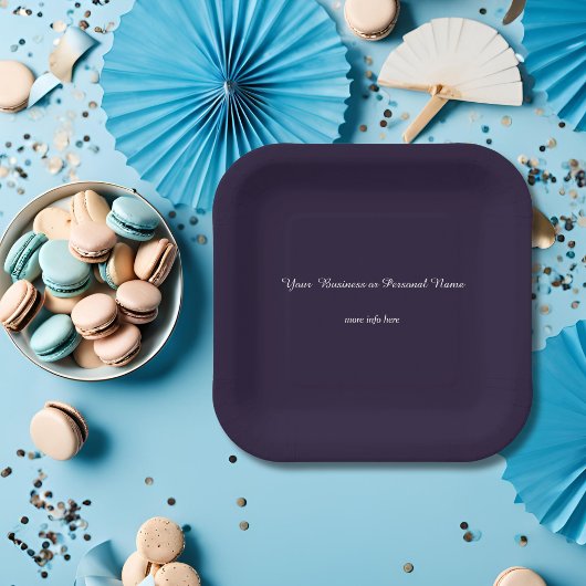 dunkelblau, kräftig, personalisiert pappteller