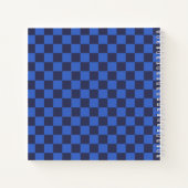 Dunkelblau kroatische Schachbretter mit Namen Notizblock (Rückseite)