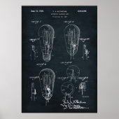 Dunkelblau | Light Bulb Patent Poster (Vorne)