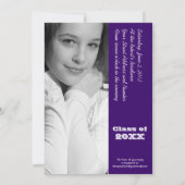 Dunkelblau Lila Abschluss Einladung Son oder Tocht (Rückseite)