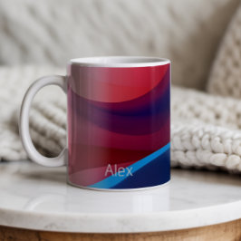 Dunkelblau lila abstrakt minimalistisch kaffeetasse