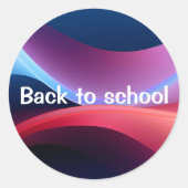 Dunkelblau lila abstrakt zurück zum Schullehrer Runder Aufkleber (Vorderseite)