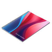 Dunkelblau lila abstrakte Schulfächer Notizblock (Linke Seite)