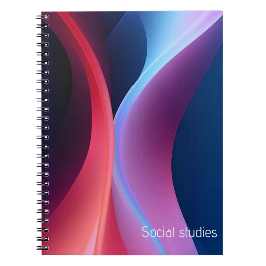 Dunkelblau lila abstrakte Schulfächer Notizblock (Vorderseite)