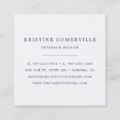 Dunkelblau | marokkanischer geometrischer Platz Quadratische Visitenkarte (Rückseite)