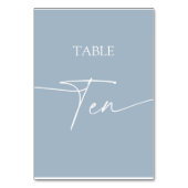 Dunkelblau-minimalistisch eleganter Tisch zehn Tischnummer (Rückseite)