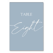 Dunkelblau-minimalistischer eleganter Tisch 8 Tischnummer (Vorderseite)