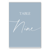 Dunkelblau-minimalistischer eleganter Tisch neun Tischnummer (Rückseite)