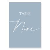 Dunkelblau-minimalistischer eleganter Tisch neun Tischnummer (Vorderseite)