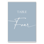 Dunkelblau-minimalistischer eleganter Tisch vier Tischnummer (Rückseite)