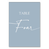 Dunkelblau-minimalistischer eleganter Tisch vier Tischnummer (Vorderseite)