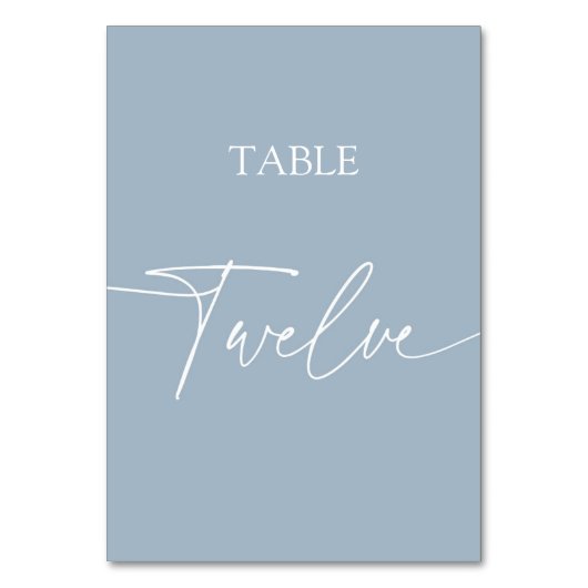 Dunkelblau-minimalistischer eleganter Tisch zwölf Tischnummer (Vorderseite)