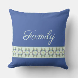 Dunkelblau mit Aquamarin Kissen