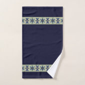 Dunkelblau mit Blumenzauber Badhandtuch Set (Handtuch)