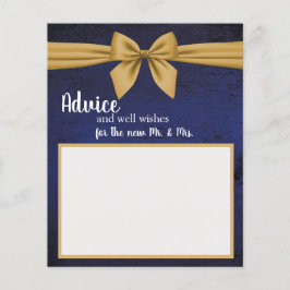 Dunkelblau mit Gold Bow Advertising Card