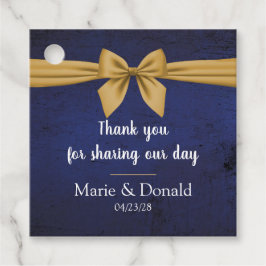 Dunkelblau mit Goldbow-Zoll Geschenkanhänger