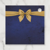 Dunkelblau mit Goldbow-Zoll Geschenkanhänger (Rückseite)