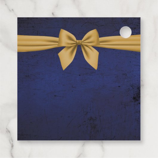 Dunkelblau mit Goldbow-Zoll Geschenkanhänger (Rückseite)