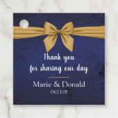 Dunkelblau mit Goldbow-Zoll Geschenkanhänger (Vorderseite)