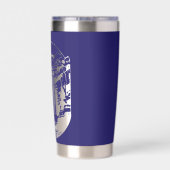 Dunkelblau mit negativem Wasserfall im Weltraum Thermobecher (Rückseite)