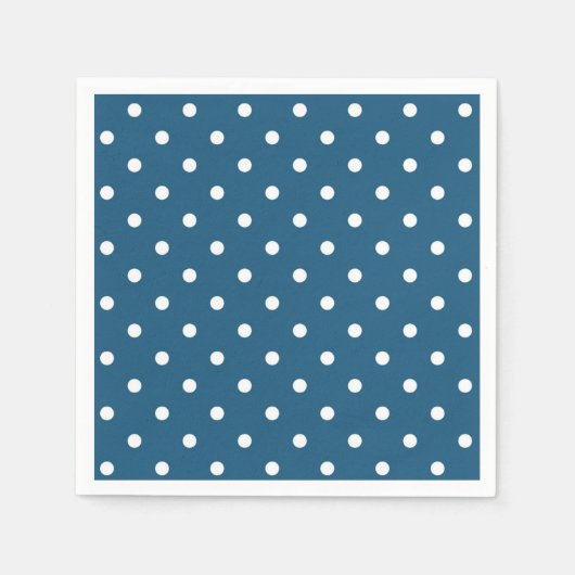 Dunkelblau mit Polka Dots Serviette (Vorderseite)