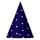 Dunkelblau mit Weiß-Dot-Stil Partyhütchen (Links)