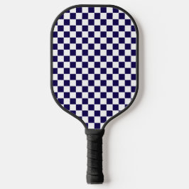 Dunkelblau mit weißem Quadratmuster Pickleball Schläger