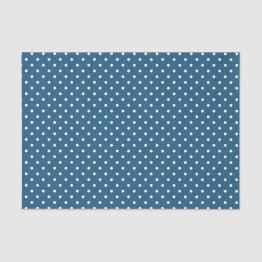 Dunkelblau mit weißen Polka-Punkten Seidenpapier (Vorderseite)