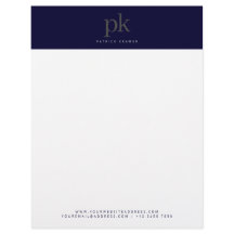 Dunkelblau Modernes Minimalistisches Monogramm Ber