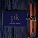 Dunkelblau Modernes Minimalistisches Monogramm Gepäckanhänger<br><div class="desc">Dunkelblau Moderne Minimalistische Monogramm-Gepäckmarke</div>