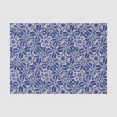 Dunkelblau / Natürliche Batik Druckstil Blume Hand Seidenpapier (Vorderseite)