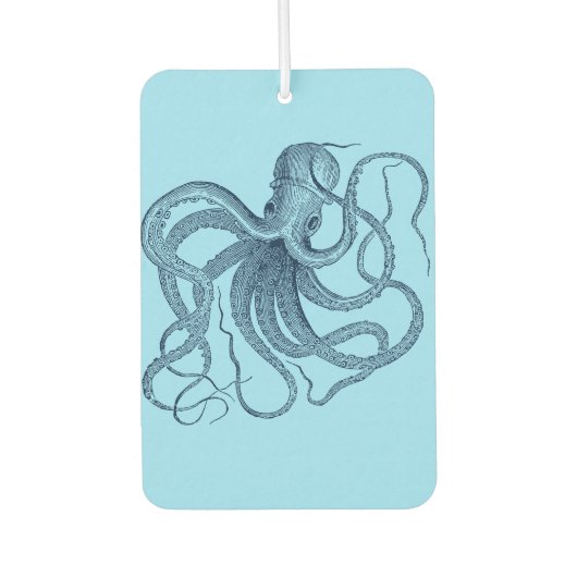 Dunkelblau-Oktopus-Illustration nautisches Design Autolufterfrischer (Vorderseite)