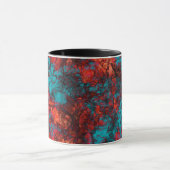 Dunkelblau-orangefarbene Textur Wildledergras Tasse (Zentrum)
