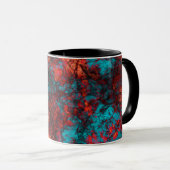 Dunkelblau-orangefarbene Textur Wildledergras Tasse (VorderseiteRechts)