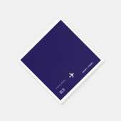 Dunkelblau-Personalisiert Serviette (Ecke)
