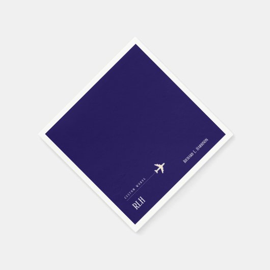 Dunkelblau-Personalisiert Serviette (Ecke)