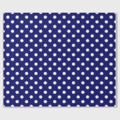 Dunkelblau-Polka Dots Design Geschenkpapier (Flach)