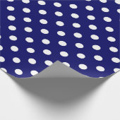Dunkelblau-Polka Dots Design Geschenkpapier (Ecke)