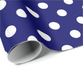 Dunkelblau-Polka Dots Design Geschenkpapier (Rolleneckpunkt)
