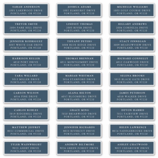 Dunkelblau | Private Guest Address Labels (Vorderseite)